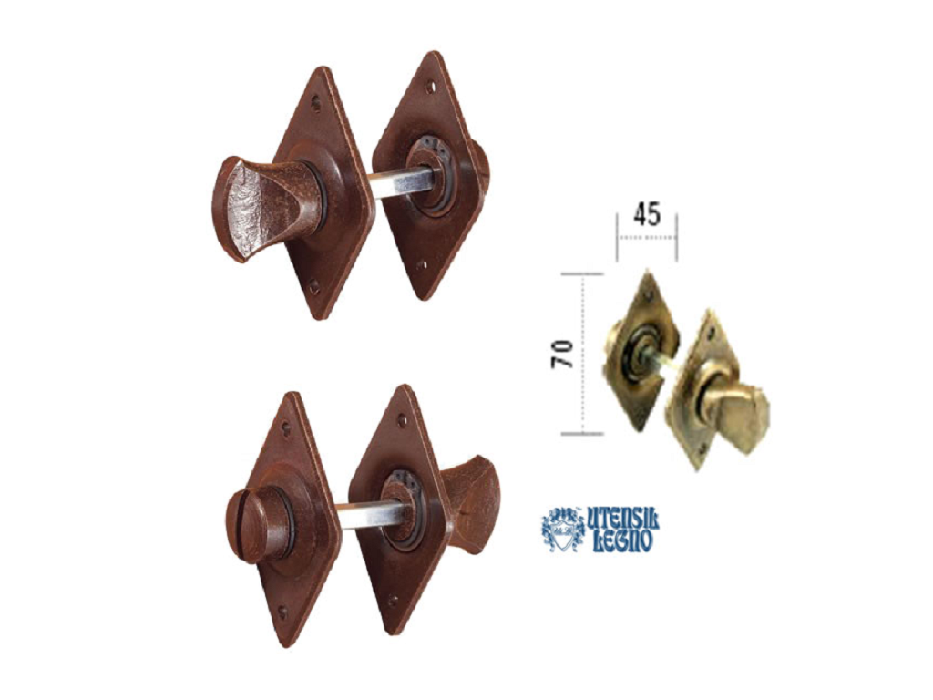 utsfm306prcc.png Nottolino WC Q6 FM306 Rosetta Rombo Piana mm.45x70h Forgiato Ruggine | Utensil Legno - immagine 1