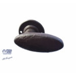 Maniglia Ovale Rosetta Tonda d.50x3h+Molle Bocchetta Foro Chiave Forgiato Ruggine | Utensil Legno
