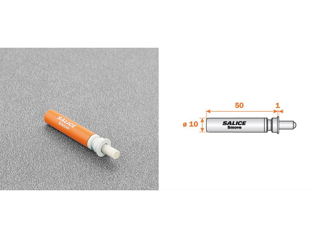 arsd005snb.png Pistoncino Incasso Decellerante Smove d.10x50 Grigio/Trasparente | Arturo Salice - immagine 1