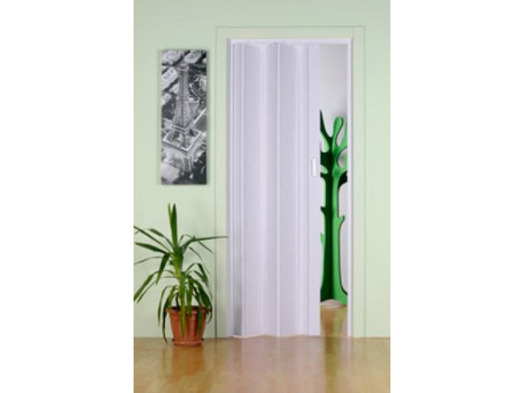 cad0082844.png Porta a Soffietto Estensibile PVC Modello Monica con Maniglie 214 Bianco cm.83x214h | Forte - immagine 1