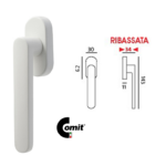 Maniglia per Finestra dk Nevada Ribassata Movimento 4 Scatti Metallo 7x35 RAL9010 Bianco Opaco | Comit
