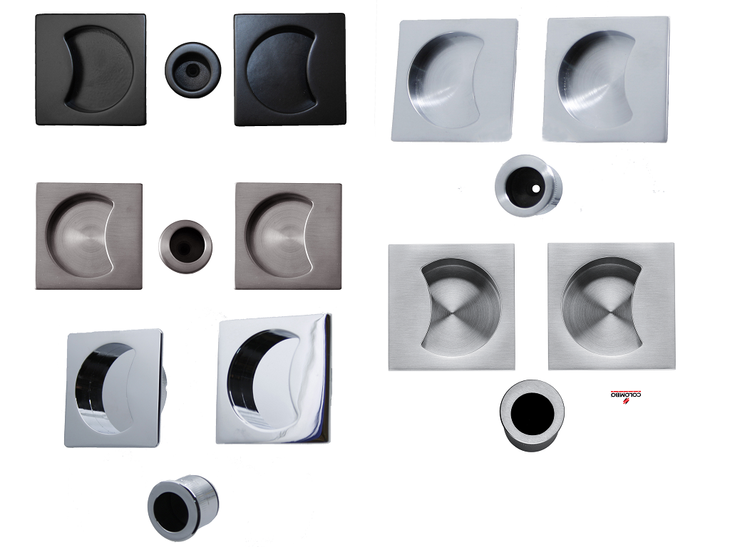 clmid311ragg.png Maniglia Incasso Quadra Porta Scorrevole modello Open SQ d.57x57/48 Senza Foro Chiave varie finiture | Colombo Design - immagine 1