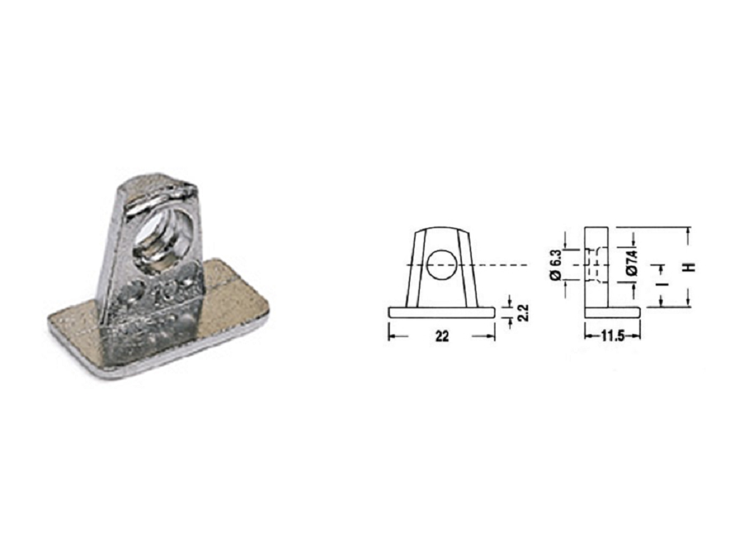 cof040571091808.png Staffa Montaggio per Supporto interpiano d.22x11,5h Nichelato - immagine 1