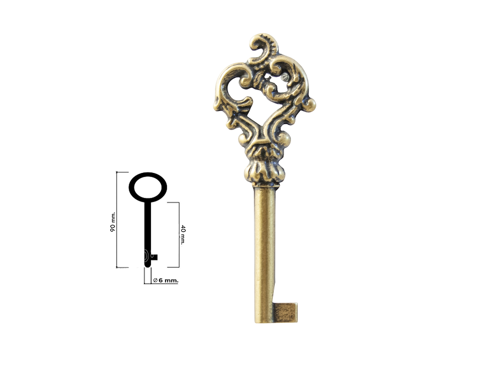 fal03740to400t004.png Chiave Mobile Femmina Ottone d.6x40/90mm Oro Antico Brl - immagine 1