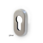 Bocchetta Ovale Foro Yale per Cilindro Europeo d.60x30x10h AISI304 Inox Satinato  Fimet Maniglie