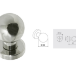 Pomolo Fisso Sfera d.50x80h Rosetta Tonda d.50x10h AISI304 Acciaio Inox Lucido | Fimet Maniglie