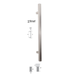 Maniglione Texas diritto d.25x25 Interasse 300 mm.500x70h AISI304 Inox varine finiture | Fimet Maniglie