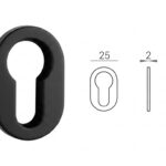 Bocchetta Ovale 241 Foro Yale per Cilindro Europeo mm.40x25x2h FNO-Nero Opaco  Fimet Maniglie