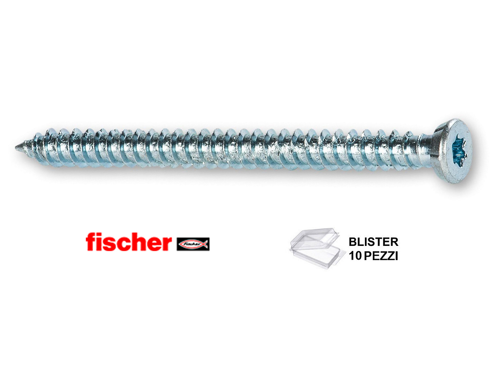 fis-blsffs.png Vite per Serramenti Testa Piana Tx30 Zincato FFS d.7,5 in Blister da Pezzi 10 varie lunghezze | Fischer - immagine 1