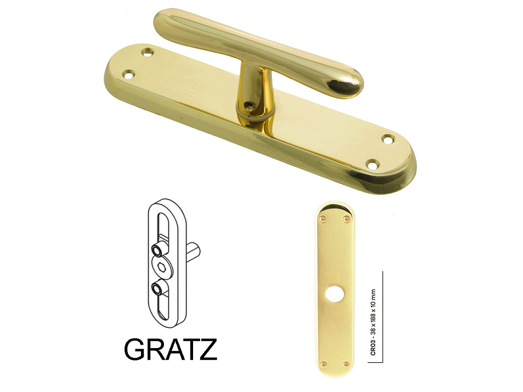 gratz188ottluc.png Cremonese Goccia Placca CR03 mm.188x38 Varie Finiture - immagine 1