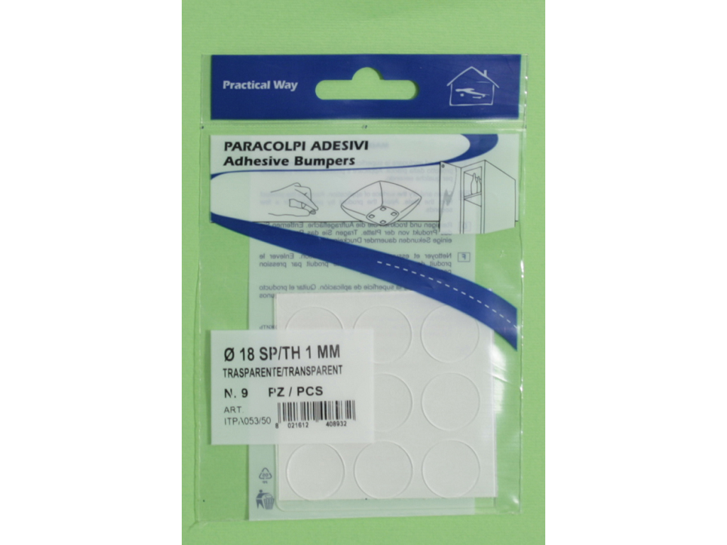itfitpa05350.png Paracolpi Adesivi Cilindrici Eva Trasparente mm.1x D.18 pz.9 - immagine 1