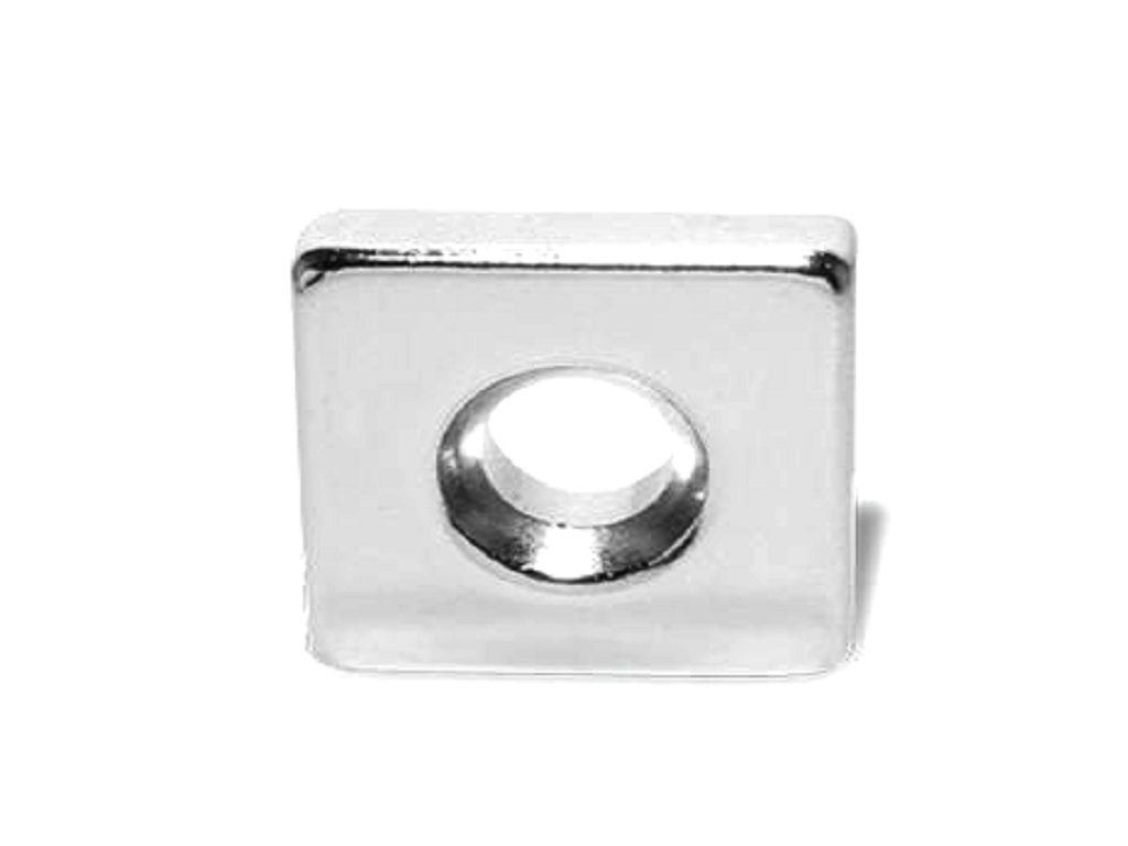 itmnq0235ni001515c.png Magnete Permanente Neodimio Quadro Foro d.3,2 Forza kg.2,4 mm.15x15x5h | Italfit Magneti - immagine 1