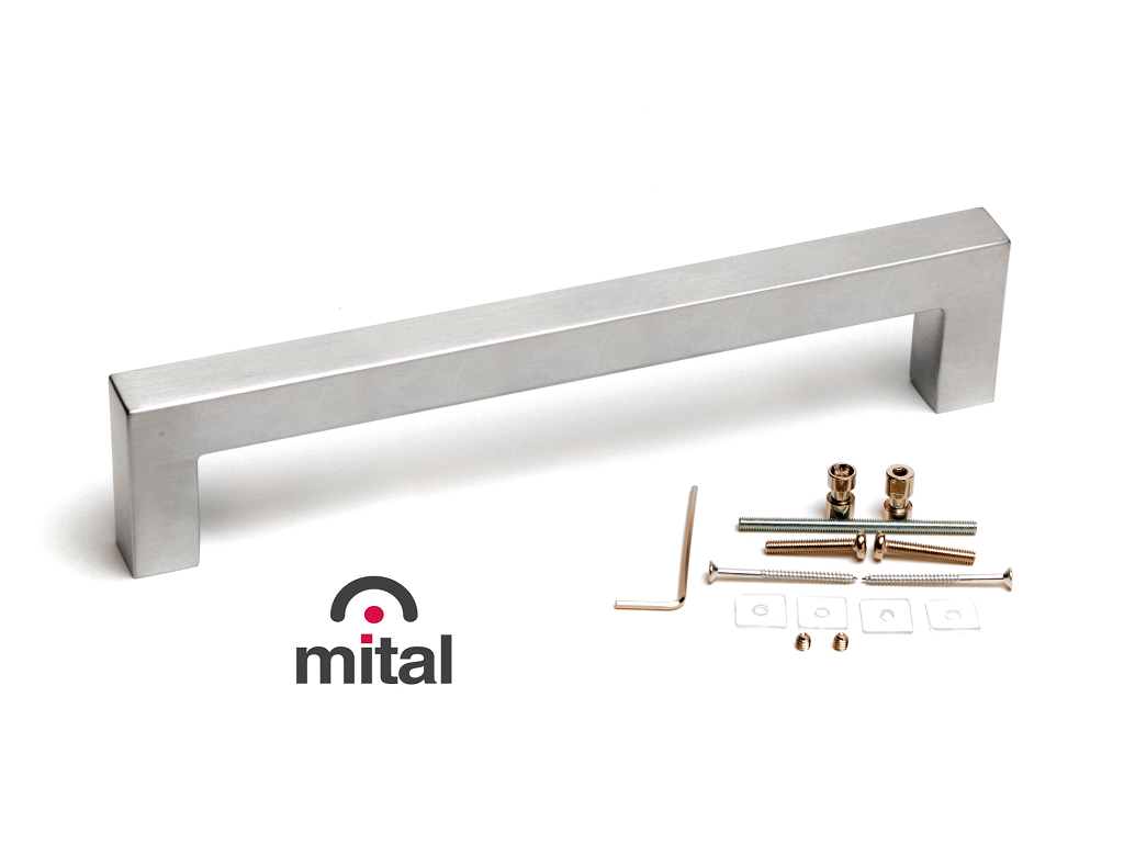 mit3131crs.png Maniglione 3131 Interasse 160 D.13x13 mm.173x38h + Kit Montaggio varie finiture | Mital - immagine 1
