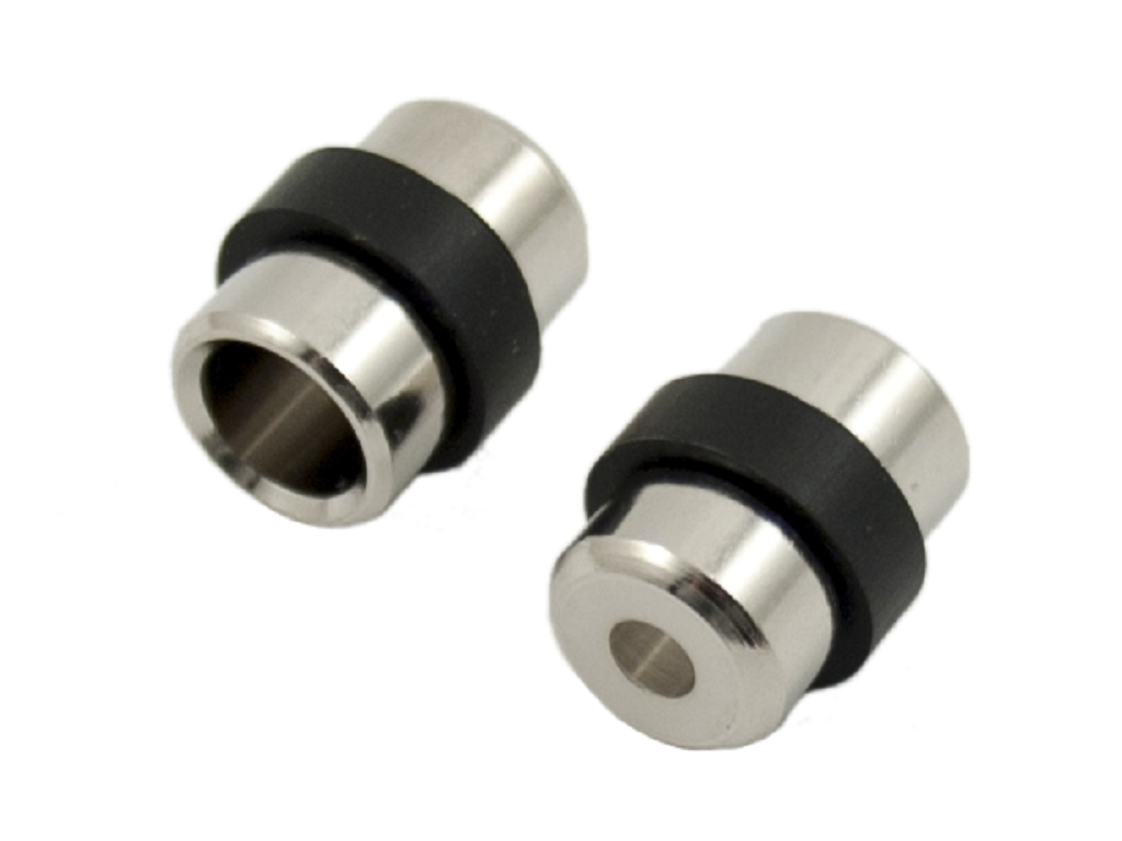 mnt84131n.png Reggiripiano Zama Forato Fissaggio con Vite Gomma Nera Ø15 Mm Nichelato Manart - immagine 1