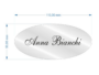 TARGA OVALE PORTANOME PLEXIGLASS CON BIADESIVO mm.110x50 SPECCHIO ARGENTO-ORO - immagine 2