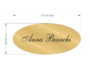 TARGA OVALE PORTANOME PLEXIGLASS CON BIADESIVO mm.110x50 SPECCHIO ARGENTO-ORO - immagine 3