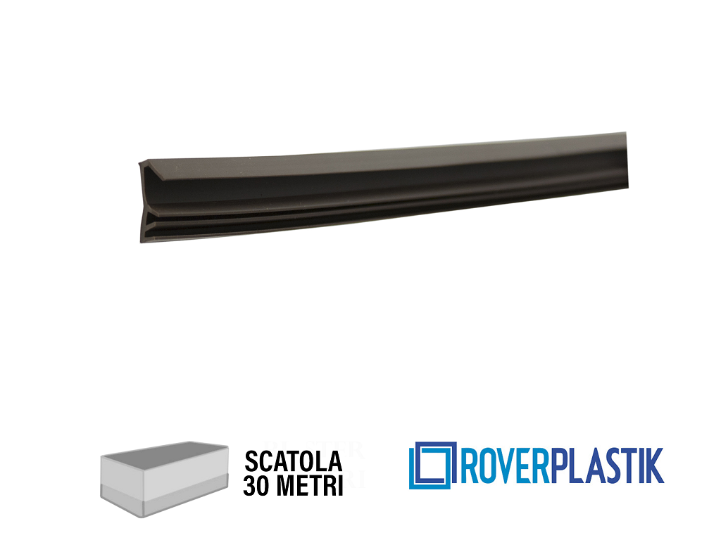 rovasca100kmacc.png Guarnizione Porte Interne Legno Senza Protezione mm.4,5x16h Scatola mt.30 Marrone | Roverplastk - immagine 1