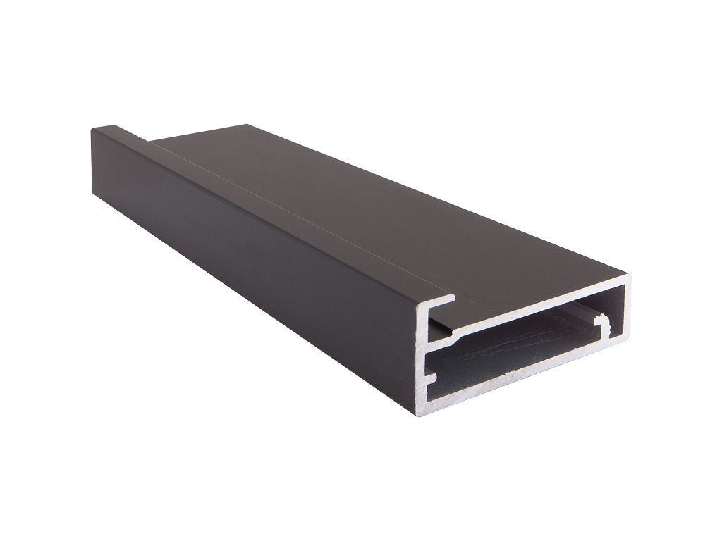 Telaio Alluminio per Anta Vetro mm.4-5 Modello Profilo Largo mm.50x20,6 su Misura Anodizzato Nero Opaco - immagine 3