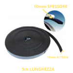 Guarnizione Adesiva Gomma Nera Cellule Chiuse mm.15x10h Mt.5