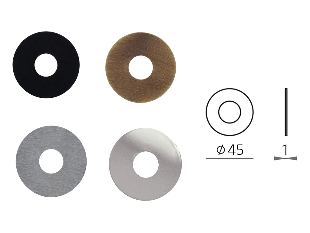 vrm128025raggz.png Rondella per Maniglia Collezione Nuda d.Ø 45mm varie finiture | Verum Italy - immagine 1