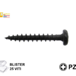 Vite Truciolare Tc Impronta Croce Pz2 Nere in Blister da Pezzi 25 mm.4,5x40 | Tecfi