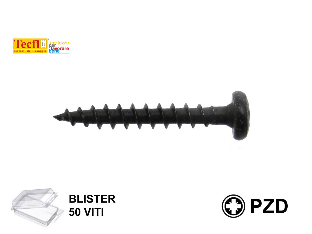 blsnere.png VITE TRUCIOLARE TC IMPRONTA CROCE PZ2 NERE IN BLISTER mm.3,5x VARIE LUNGHEZZE | TECFI - immagine 1