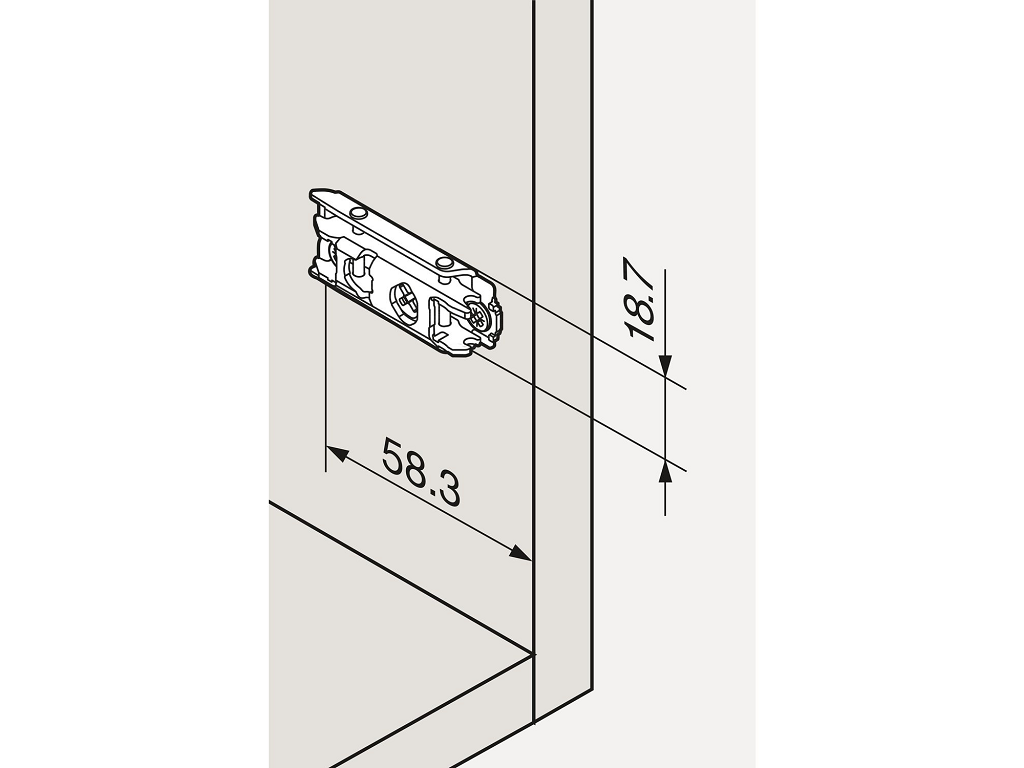 Piastra Clip Cerniera Montaggio diritta con Eccentrico Nero Onice mm.00H | Blum - immagine 3