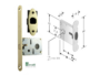 SERRATURA INFILARE GANCIO G500T 021 Q8+NICCHIA 16x160 ENTRATA 50 VARIE FINITURE - immagine 2