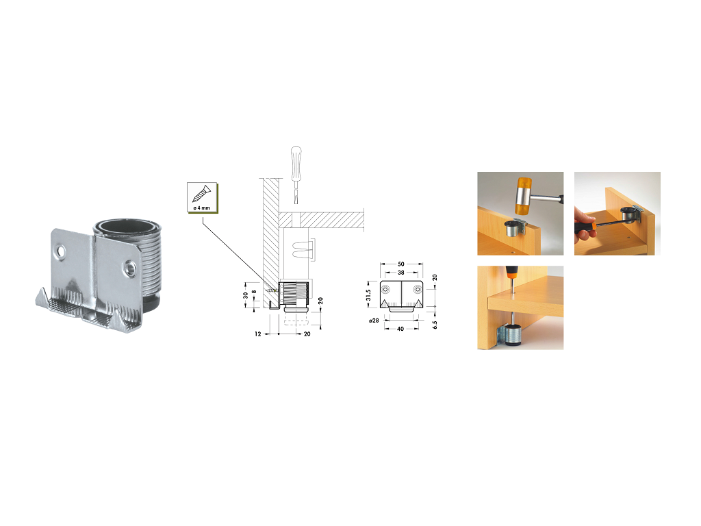 cam300z.png Livellatore Laterale Regolabile Zincato mm.50x31,5 Camar - immagine 1