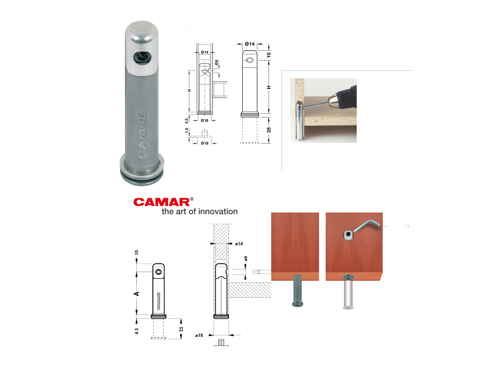 cam30607z01400.png Livellatore Centrospalla Regolabile d.14 mm.0-25 H70-80 Zincato Camar - immagine 1