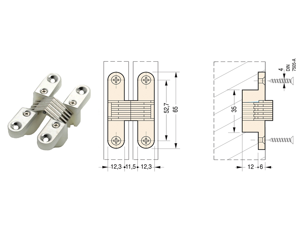 cemci000499nik00.png Cerniera Invisibile mm.65x12,3x18h Nylon/Nichelato Ceam - immagine 1