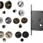 Maniglia Incasso Tonda Porta Scorrevole modello K101N01T d.57/48 con Nottolino+Serratura E50 varie finiture | Comit