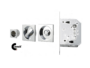 Maniglia Incasso Quadra Porta Scorrevole modello K302N01T d.53x53/48 con Nottolino+Serratura E50 varie finiture | Comit - immagine 3