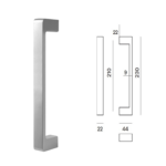 Maniglione Biblo Interasse 210 mm.230x44h Z2B - Cromo Satinato   Comit