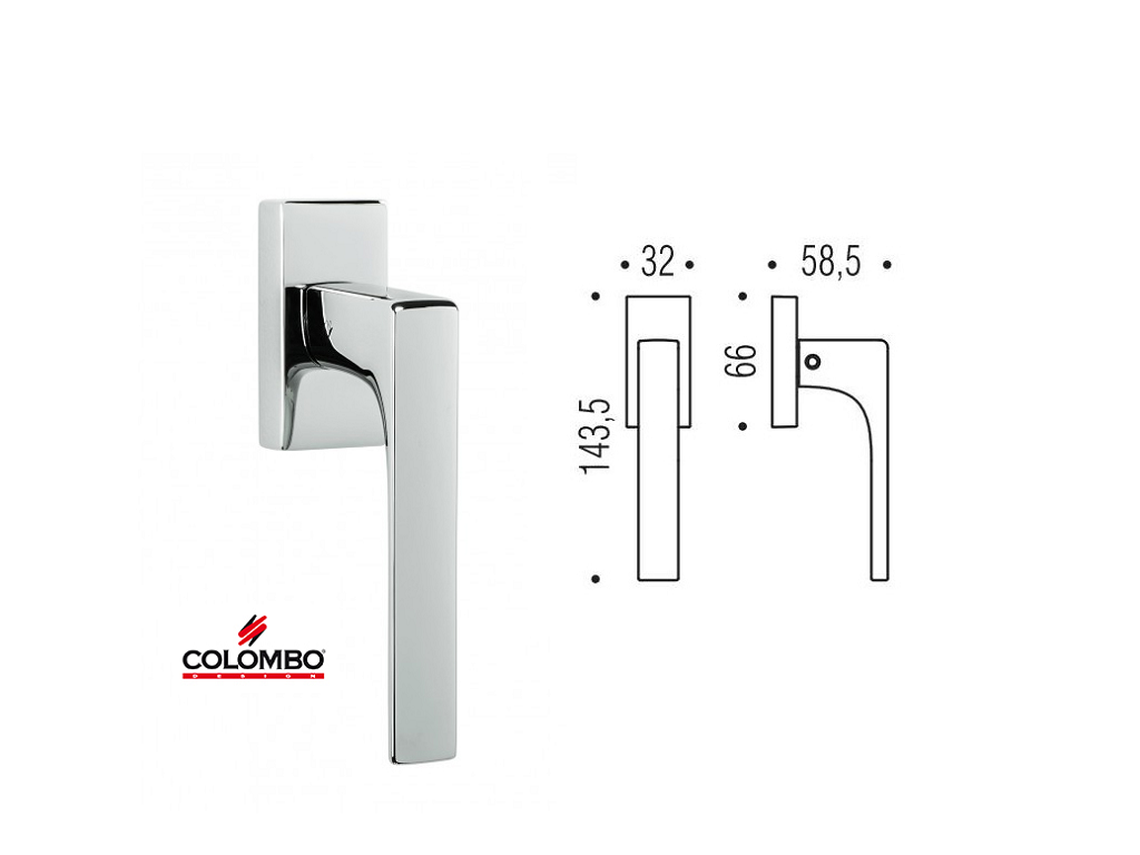 clmid72dksmcr.png Maniglia per Finestra DK Robocinque S Rosetta Rettangolare Senza Movimento Cromo | Colombo - immagine 1