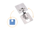 Piastrina di Riparazione per Cerniera Cucina  87x87mm Ø35mm Acciaio inox 430