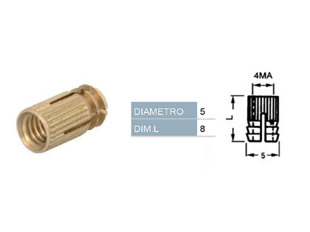 cof040005m40800.png Bussola Ottone ad Espansione Senza Sfera MA4 mm.5x8 - immagine 1
