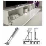 PISTONE A GAS PER ANTA A RIBALTA VERSO BASSO LUNGHEZZA 246 mm. GRIGIO 80-100-120 N prodotto da COMFERUT