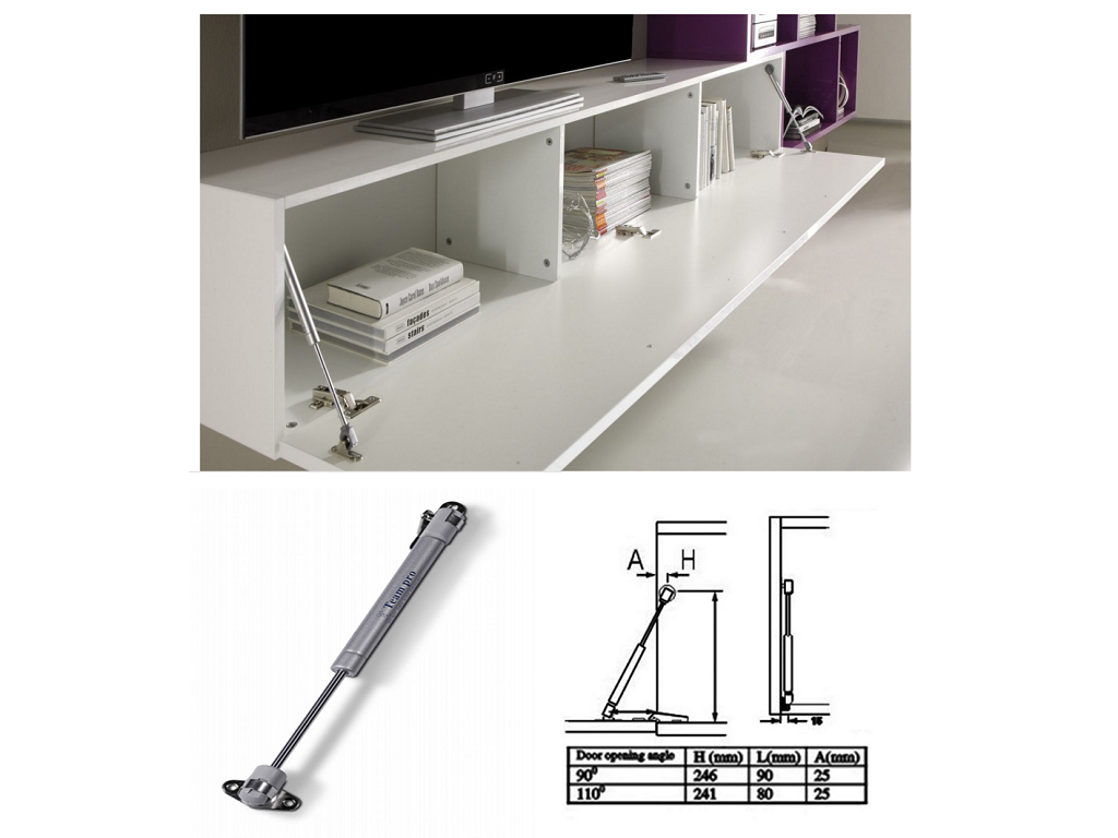 cof055008cc.png PISTONE A GAS PER ANTA A RIBALTA VERSO BASSO LUNGHEZZA 246 mm. GRIGIO 80-100-120 N prodotto da COMFERUT - immagine 1