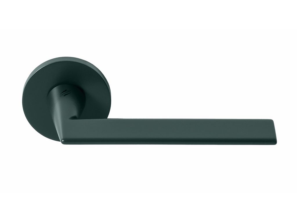 colombo_design_maniglia_laconica_rosetta_tonda_dg_dark_green.jpg Maniglia Laconica Rosetta Tonda d.50x6,5h Bocchetta Foro Chiave varie finiture Colombo Design - immagine 1