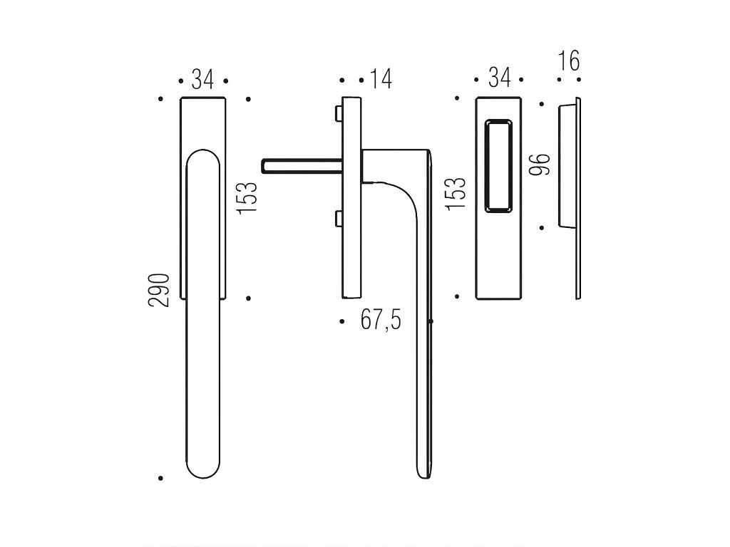 Maniglia per Alzante Scorrevole One Q serie Mood Maniglia Incasso Cieca RAL8019 Goffrato  Colombo Design - immagine 2