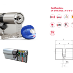 Cilindro Europeo Titan K66 Nichel Satinato 5 Chiavi + Cantiere Varie Misure | DOM-CR