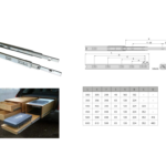 GUIDE CON SFERE PER CASSETTO CON SQUADRE ESTRAZIONE TOTALE 45,7x12,7h PORTATA kg.30 ZINCATO VARIE LUNGHEZZE  |EMUCA
