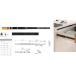 GUIDE CON SFERE PER CASSETTO ESTRAZIONE TOTALE SOFT 45x12,7h PORTATA kg.35 NERO VARIE LUNGHEZZE | EMUCA