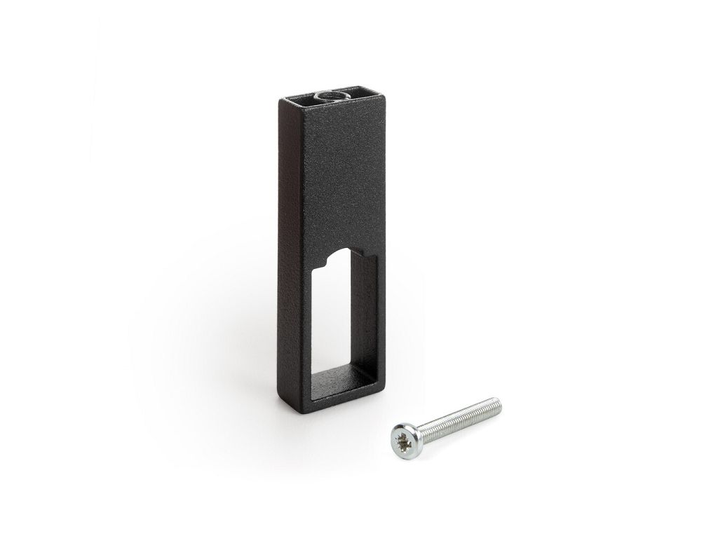 emuca_reggitubo_centrale_aperto_per_tubo_rettangolare_luxe_nero_testurizzato.jpg Reggitubo Centrale Aperto per Tubo Rettangolare Luxe d.10x20x65h Nero Testurizzato Emuca - immagine 1