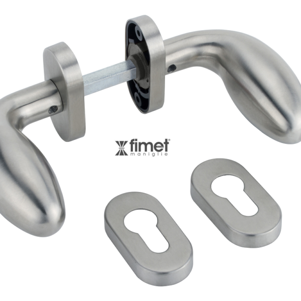 Pomoli Girevoli Ovale 320 Rosetta Ovale Coprivite d.32x62h Bocchetta Foro Yale per Cilindro Europeo AISI304 Inox Satinato | Fimet Maniglie