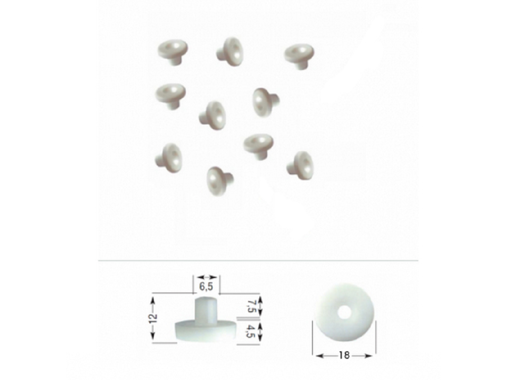 fotfungoneb.png Fungone di Scorrimento per Porta a Soffietto in Blister da pz.10 Bianco - immagine 1