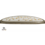 Maniglietta Mobile Interasse 128 mm.145x26x32h Porcellana Avorio Antica Firenze Dec.D5  Giusti