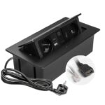 MultiPresa Incasso per Mobili Soft 2xShuko USB A+C RJ45 HDMI Cavo 1,5 mt Nero  GTV