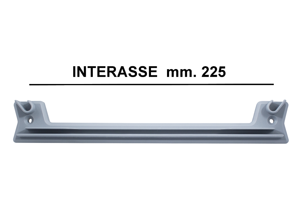inx901g.png Staffa Aggancio Griglia Scolapiatti Senza Perno PVC mm.255x40 Interasse Agganci mm.225 | Inoxa - immagine 1
